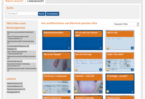 Cases from daily medical practice are being displayed for browsing